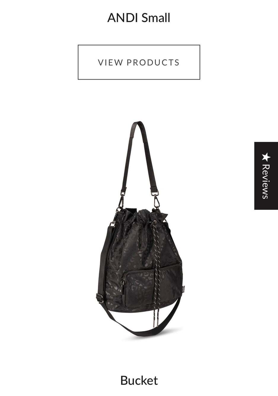 ANDI New York The ANDI Drawstring Bucket Bag in Black Leopard - Picture 10 of 10